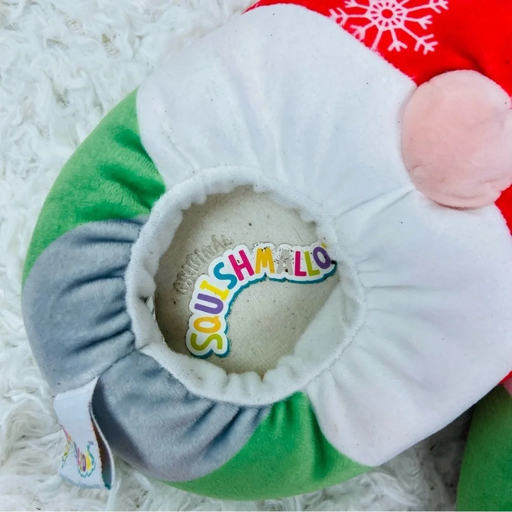 Squishmallows Red and Green Gnome festive Christmas Slippers size 11 / 12